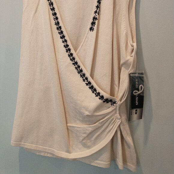 NWT Peter Nygard Wrap Front Silk Sweater Vest - Picture 2 of 4